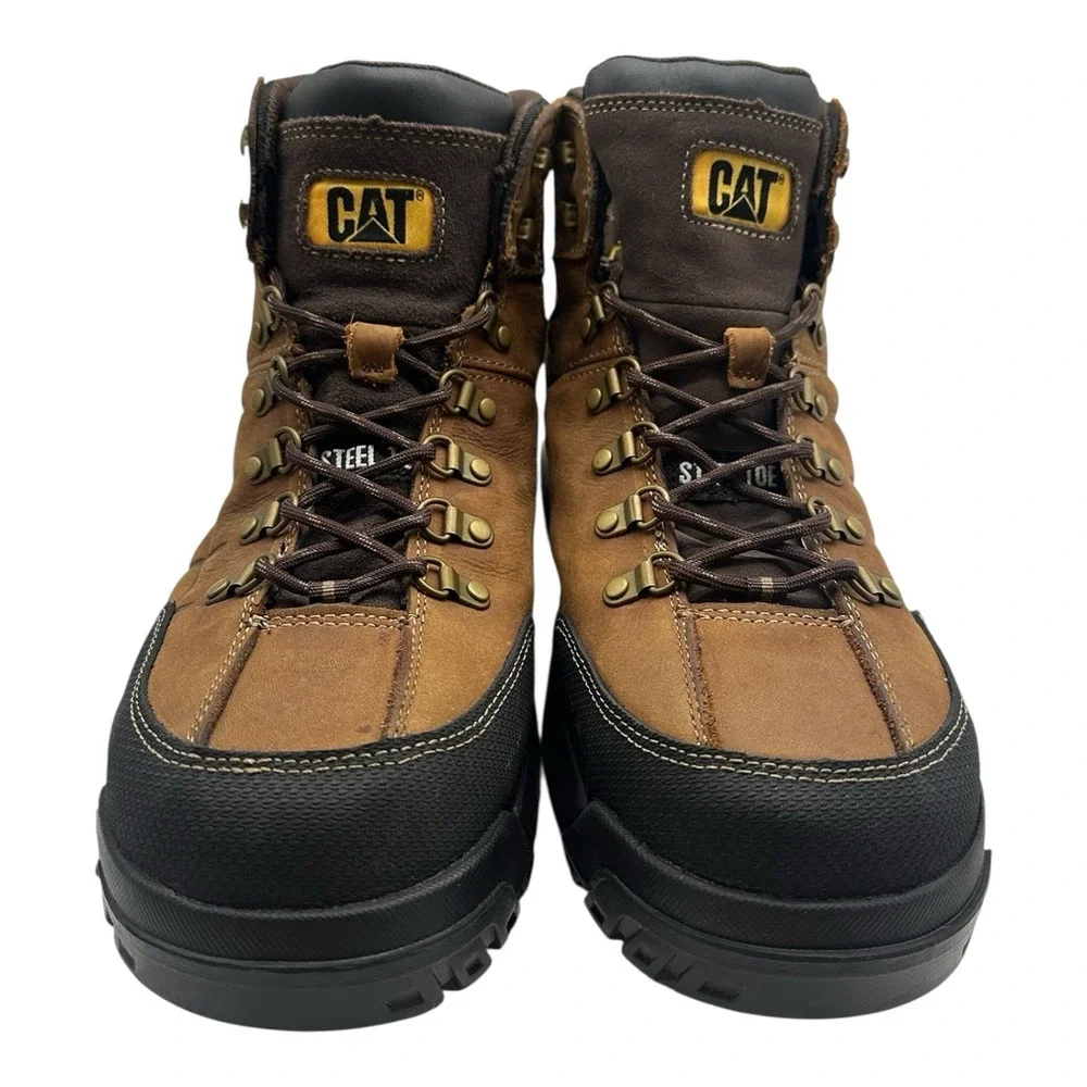 Caterpillar Threshold Work Boots Mens Sz 13‎ M Brown Waterproof Steel Toe P90935